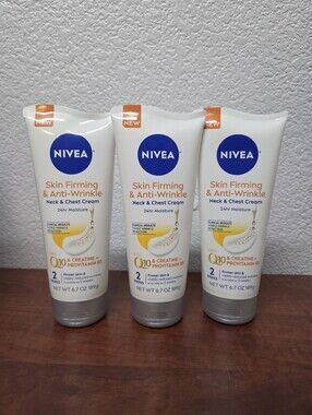 Nivea Skin Firming & Anti Wrinkle Neck & Chest Cream 6.7 Oz Set Of 3 Nwt.